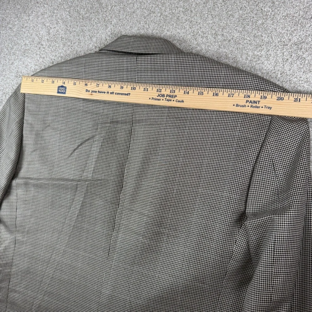 Brooks Brothers Blazer Mens 44R Grey Silk Wool‎ Madison Houndstooth E. Thomas